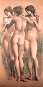 Üç Güzeller, c.1885, (pastel)